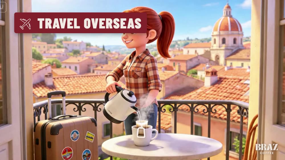 Illustration: coffee while travelling